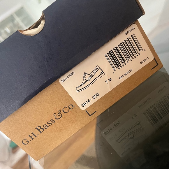 G.H. Bass & Co. Light Blue and Brown Suede Penny Loafers - Picture 4 of 4